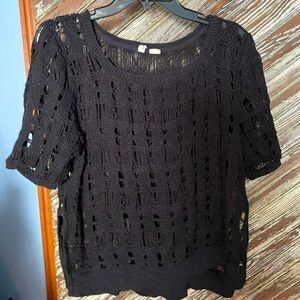 Moth crochet knit top
